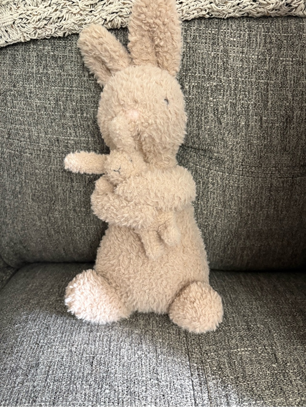 Jellycat Beige Bunny with Small Bunny Plush